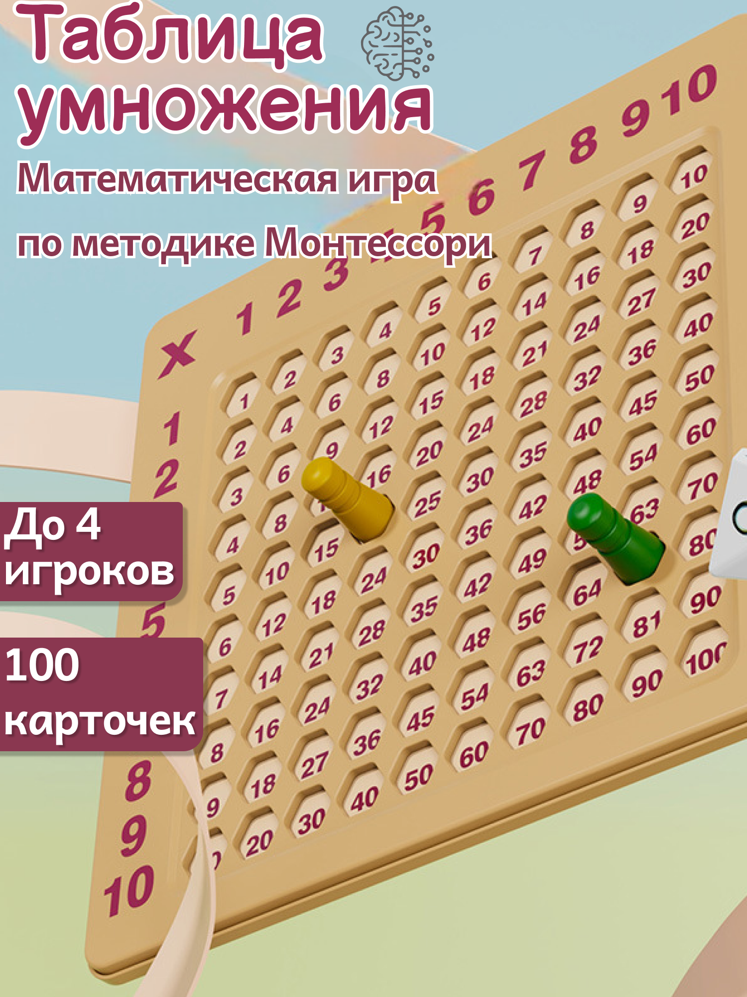Таблица умножения с карточками / Развивающие игры для детей в школу / Настольная игра для школьника