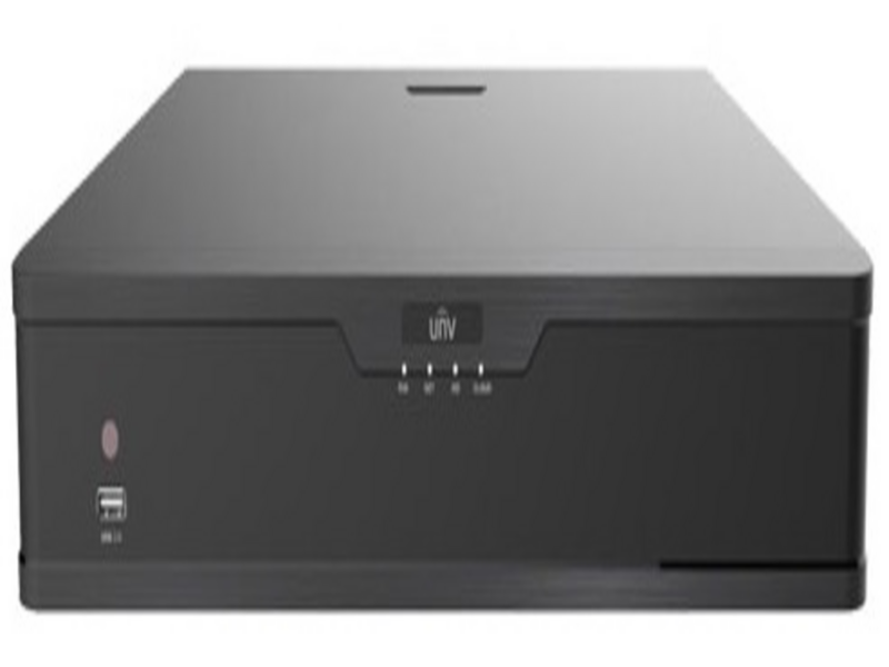 Uniview видеорегистратор IP 16-ти канальный 4K с 16 PoE портами; входящий поток на запись до 320мбит/с; поддерживаемые форматы сжатия: Ultra 265/H.265/H.264; запись: разрешение до 4K; HDD: 4 SATA3 до