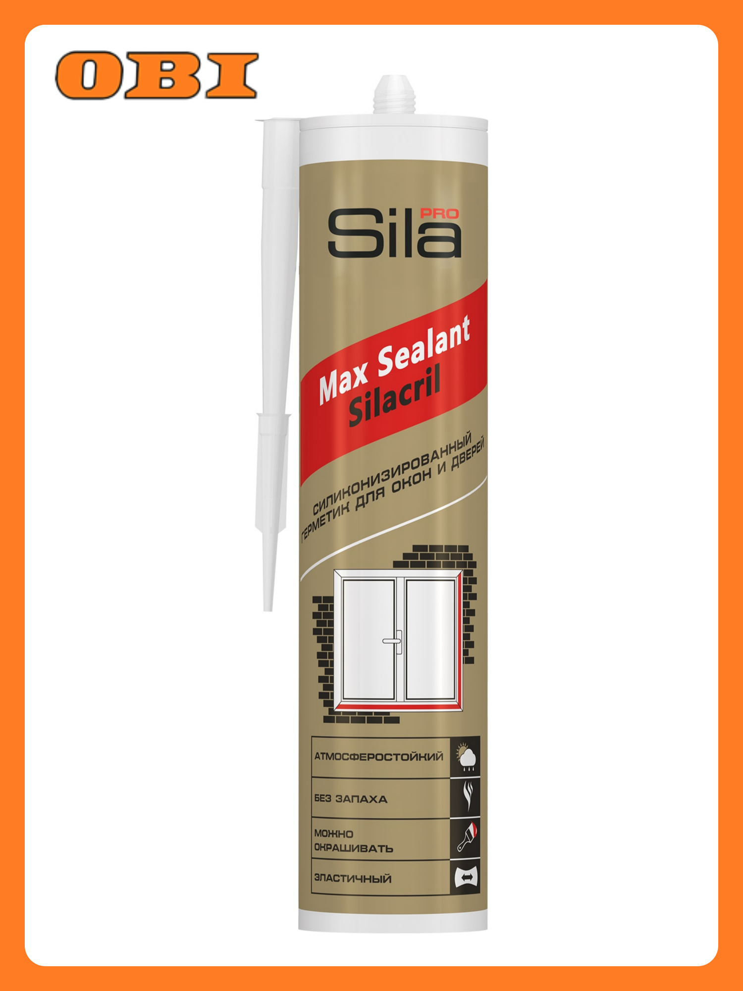 SILA PRO Max Sealant Silacril  силиконизированный герметик для окон и дверей  белый  290мл