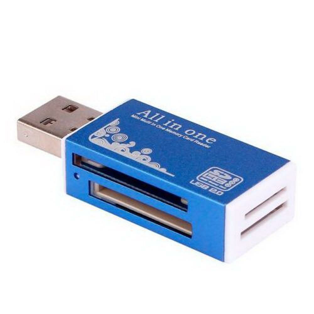 Картридер USB 2.0 Mini All-in-1 синий — фото 1