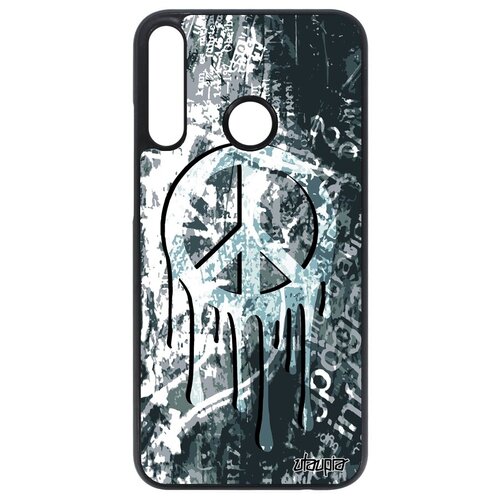 фото Защитный чехол на смартфон // huawei p40 lite e // "peace and love" мир и любовь дизайн, utaupia, серый