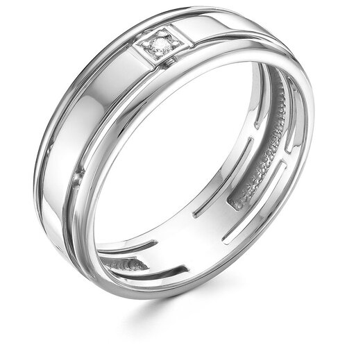 Кольцо с бриллиантом 0.024 карат из белого золота 61860 VESNA jewelry, размер 18