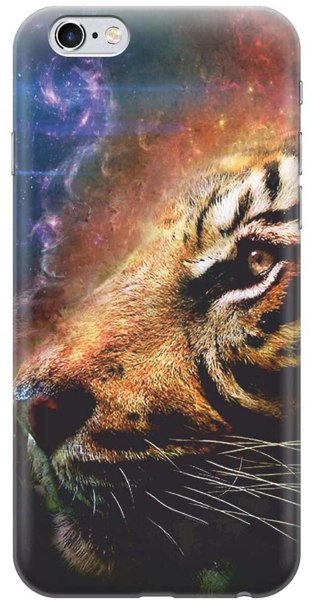 Силиконовый чехол на Apple iPhone 6s / 6 / Эпл Айфон 6 / 6с с рисунком "Космический тигр"