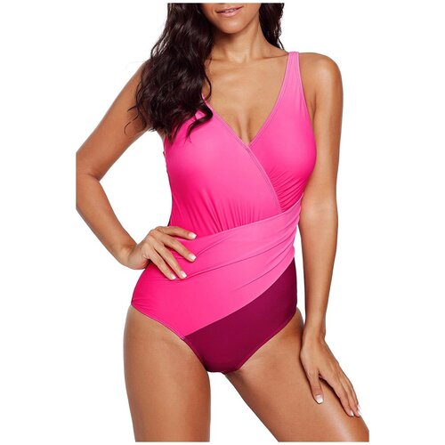 фото Купальник слитный vitoricci, размер 44, розовый-бордовый