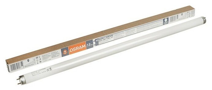 Лампа люминесцентная Osram L 18W/640, G13, 18 Вт, 4000 К, 590 мм./В упаковке шт: 1