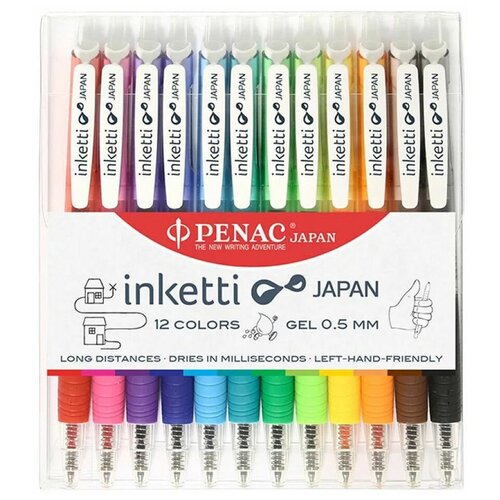 Penac Набор гелевых ручек inketti 12 цветов (BA3601EF-WP12), 12 шт.