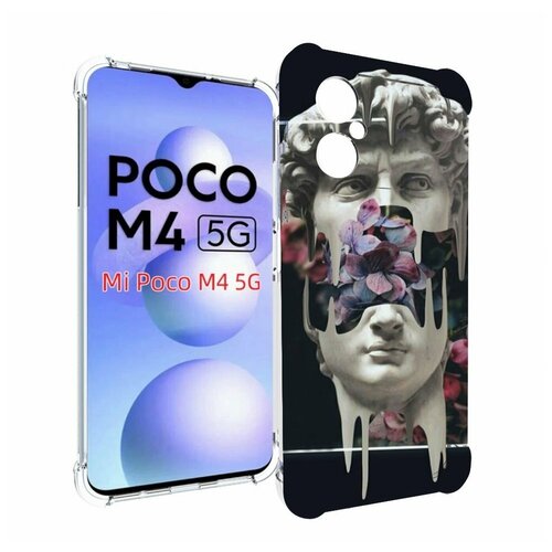 Чехол MyPads статуя-с-цветами-внутри для Xiaomi Poco M4 5G задняя-панель-накладка-бампер