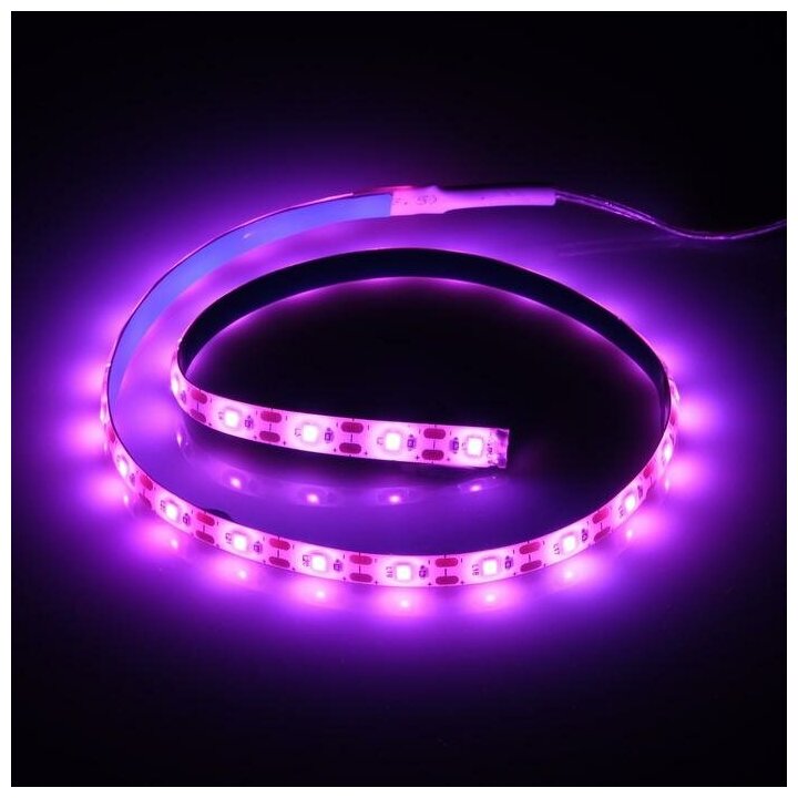 Фитолента светодиодная Luazon, 5 В, SMD5050, 0.5 м, IP65, 3.5 Вт, 60LED/м, USB, мультиспектр 5376024