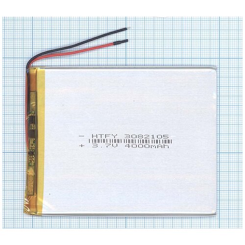 фото Аккумулятор li-pol (батарея) 3*82*105мм 2pin 3.7v/4000mah oem