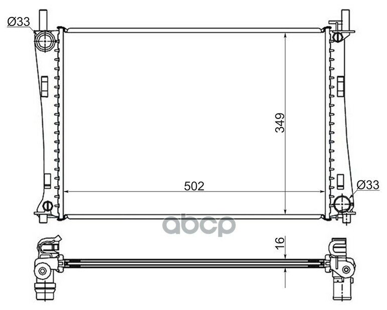 Радиатор Ford Fusion/Fiesta 1.25/1.4/1.6 01-08/Mazda 2 1.3/1.4/1.6 02- Sat арт. SG-FD0008-R