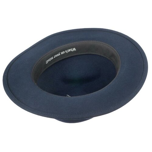 фото Шляпа федора bailey, шерсть, подкладка, размер 55, синий