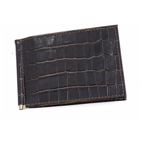 фото Зажим для купюр premier+urb из натуральной кожи, бумагодержатель, компактный кошелек, зажим для денег темно-коричневый cro-m-53-83