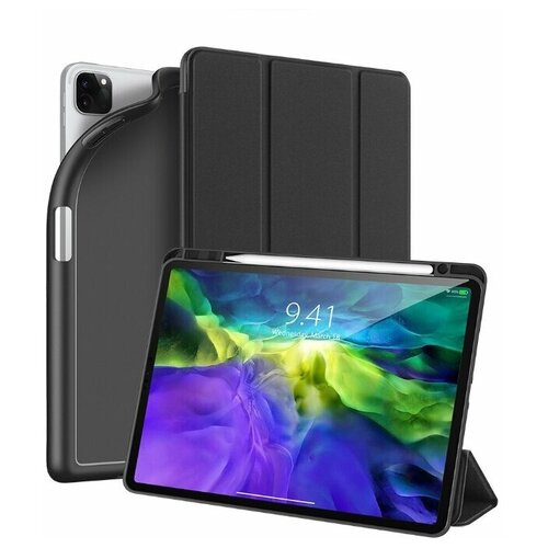 чехол книжка для ipad pro 12 9 2021 dux ducis domo series черный Чехол книжка Dux Ducis для iPad Pro 11 (2020) Domo series черный