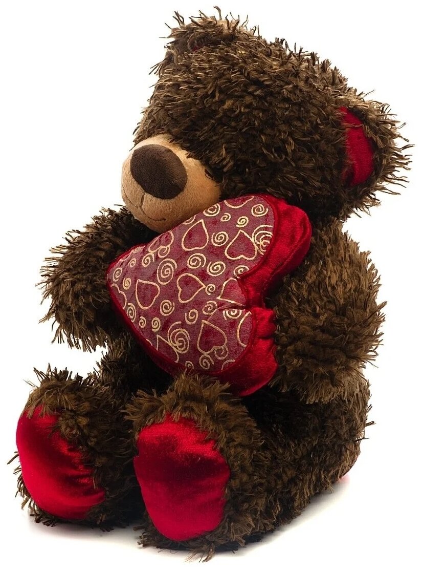 Мягкая игрушка Fancy медведь Чиба с сердцем 28см - фото №2