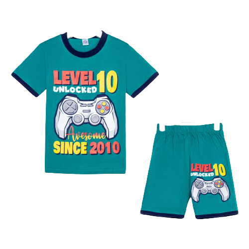 Комплект для мальчика (футболка/шорты), цвет изумрудный, рост 122