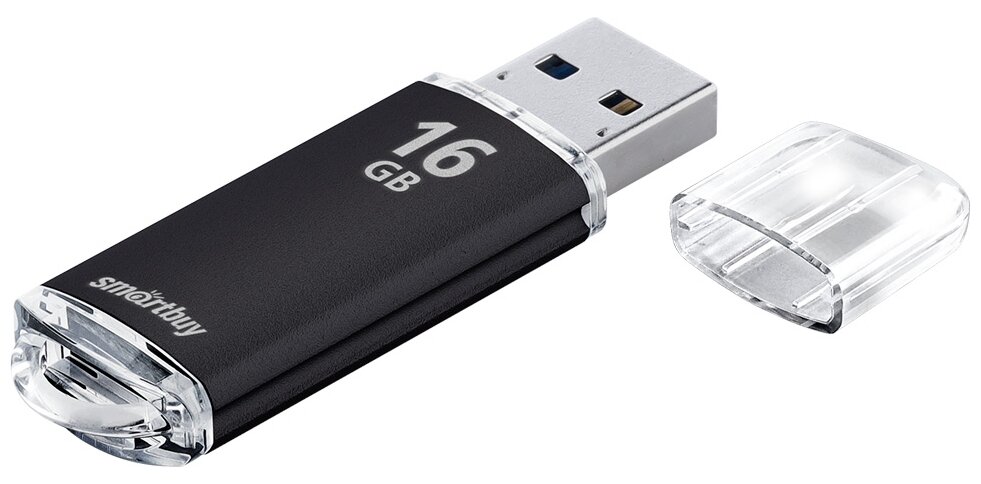 USB флеш (SMARTBUY (SB16GBVC-K) 16GB V-CUT BLACK)