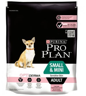 Pro Plan для взрослых собак мелких пород с чувствительной кожей Лосось с рисом 3 кг