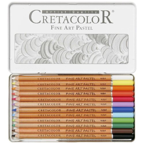 Набор пастельных карандашей Creta Color FINE ART PASTEL12 цв круглый корпус d 7,5мм, грифель из натуральной пастели d 3,8 цветные карандаши cretacolor набор с карандашами и черн бумагой metallic