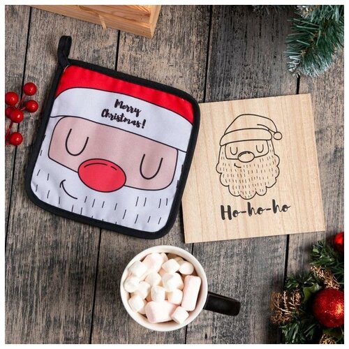 фото Набор кухонный "дед клаус" подставка, прихватка 7104515 доляна