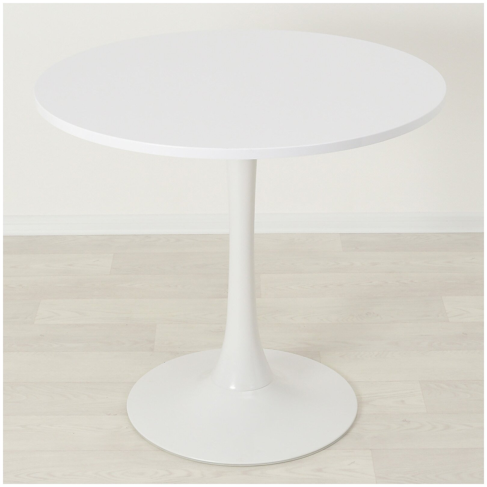 Круглый кухонный стол Tulip 18 белый/белый D70