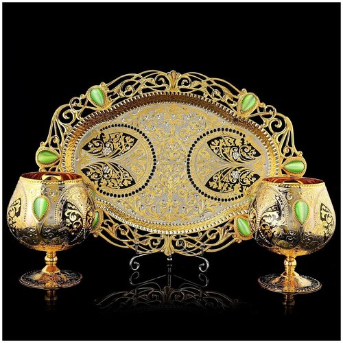 фото Набор бокалов для конька с подносом. златоуст русь великая