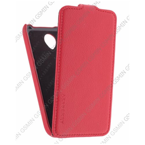 Кожаный чехол для Lenovo S750 Aksberry Protective Flip Case (Красный)