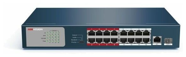 Коммутатор Hikvision DS-3E0318P-EMB 17x100Mb 1SFP 16PoE 135W неуправляемый