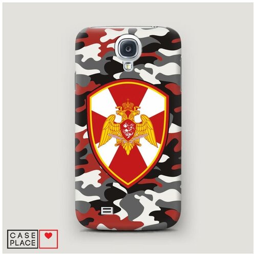 фото Чехол пластиковый samsung galaxy s4 росгвардия красный камуфляж case place