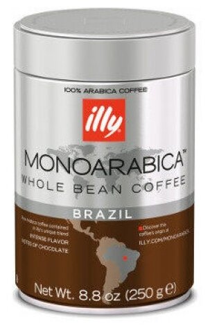 Кофе в зернах Illy Brasile (Бразилия - моноарабика), средняя обжарка, банка, 250г. - фотография № 3