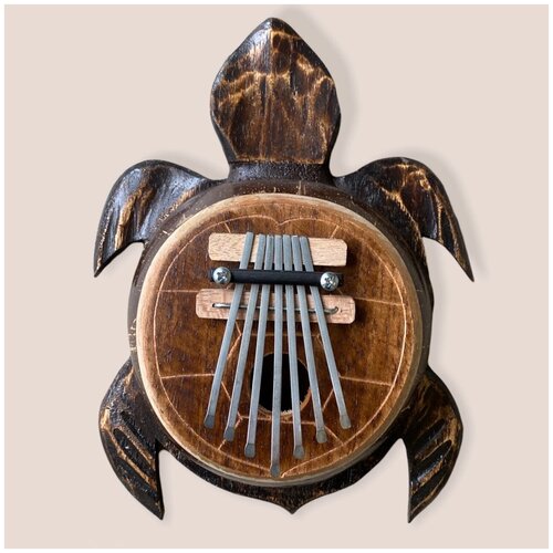 Калимба Черепаха 7 нот 23х17 см Музыкальный инструмент ручной работы Индонезия (о. Бали) Кокос VITtovar