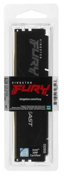 Модуль памяти 32GB Kingston DDR5 5200 DIMM FURY Beast Black XMP Gaming Memory KF552C40BB-32 Non-ECC, CL40, 1.25V, 1RX8 288-pin 16Gbit, RTL