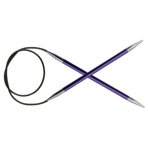 Спицы круговые Knit Pro Zing, 7 мм, 40 см, алюминий, аметистовый (фиолетовый) (KNPR.47075) круговые металлические спицы knitpro zing 120 см 12 мм арт 47199