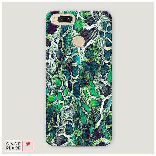 фото Чехол пластиковый xiaomi mi 5x зеленая кожа змеи case place