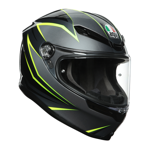 фото Шлем agv k-6 multi flash grey/black/lime xl