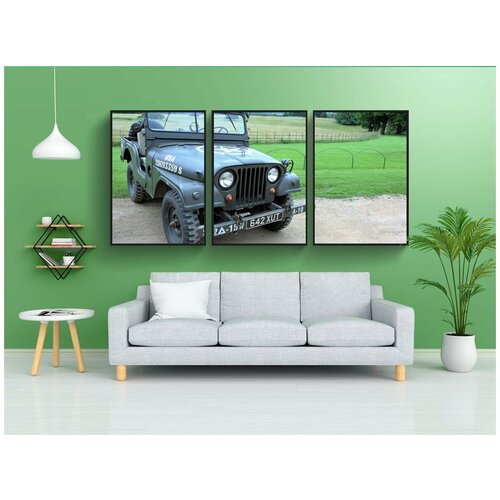 фото Набор модулных постеров для интерьера "виллис джип, джип, виллис" 60x90 см. в тубусе, без рамки lotsprints