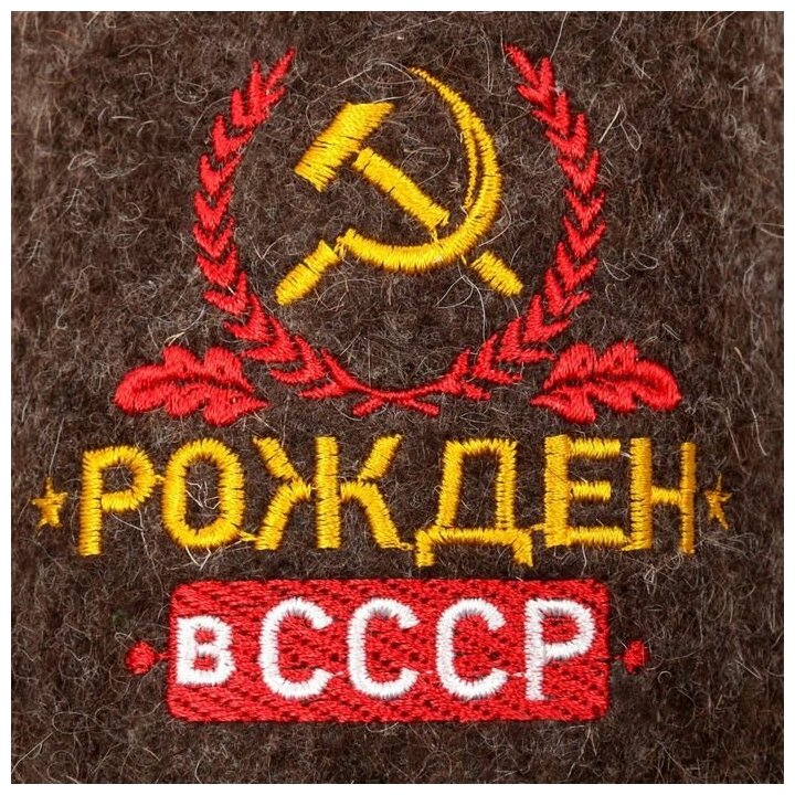 Тапочки банные с вышивкой "Рождён в СССР" - фотография № 10