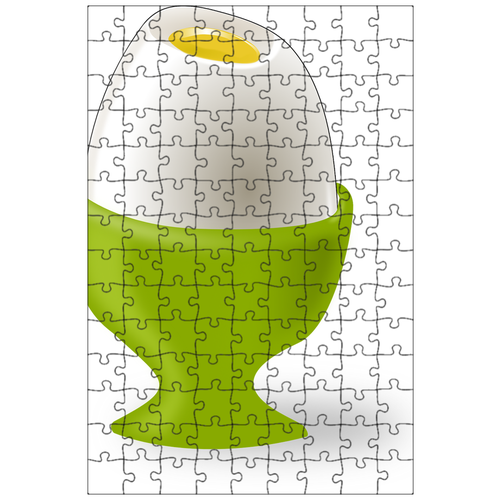 фото Магнитный пазл 27x18см."яйцо, подставка для яйца, зеленый" на холодильник lotsprints