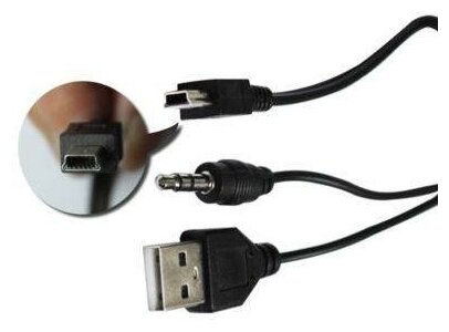 Кабель mini USB - Aux/usb 0.3m для колонок