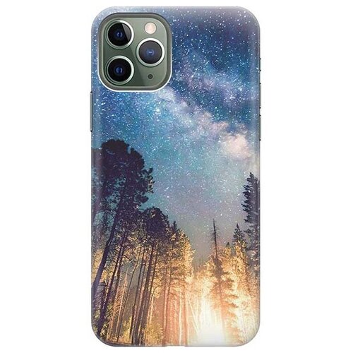 фото Ультратонкий силиконовый чехол-накладка для apple iphone 11 pro с принтом "млечный путь" gosso