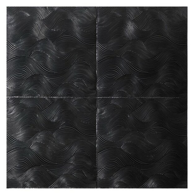 фото Самоклеящаяся ПВХ панель "Волны черные" 70*70см 7444357