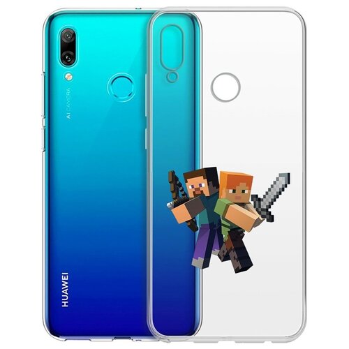 Чехол-накладка Krutoff Clear Case Стив и Алекс для Huawei P Smart (2019)/Honor 10 Lite (2019) чехол накладка krutoff soft case minecraft алекс для huawei y6p черный