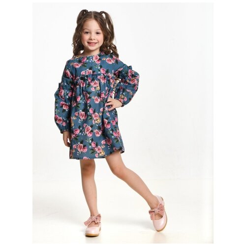 Платье для девочек Mini Maxi, модель 6990, цвет синий, размер 98