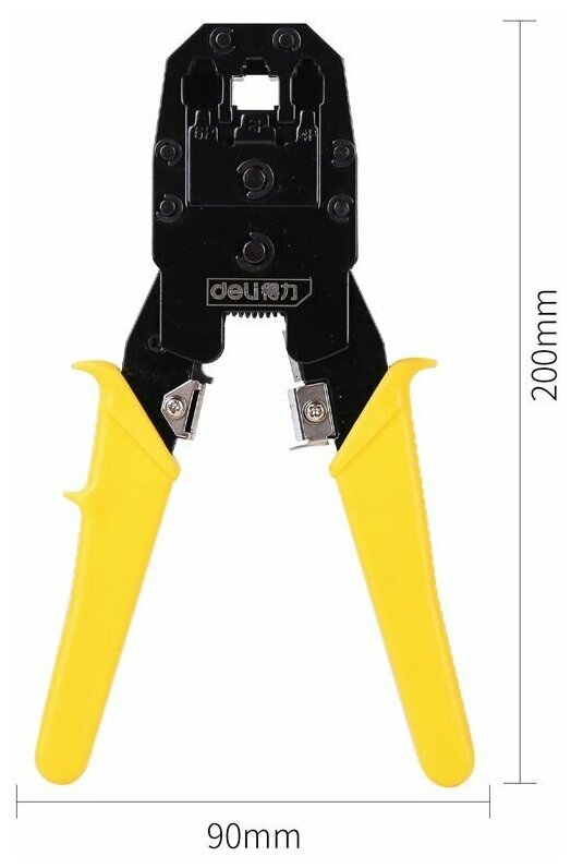 Обжимные клещи Deli Tools DL2468 4P,6P,8P, черный/желтый