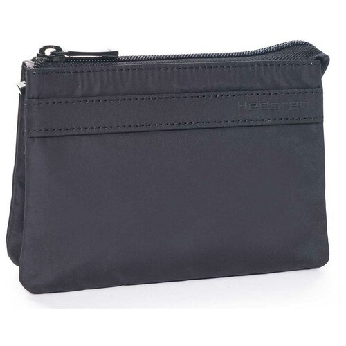 Кошелек Hedgren, текстиль, гладкая фактура, молния, черный