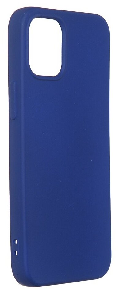 Чехол DF для iPhone 12 mini с микрофиброй Silicone Blue iOriginal-04 - фото №2