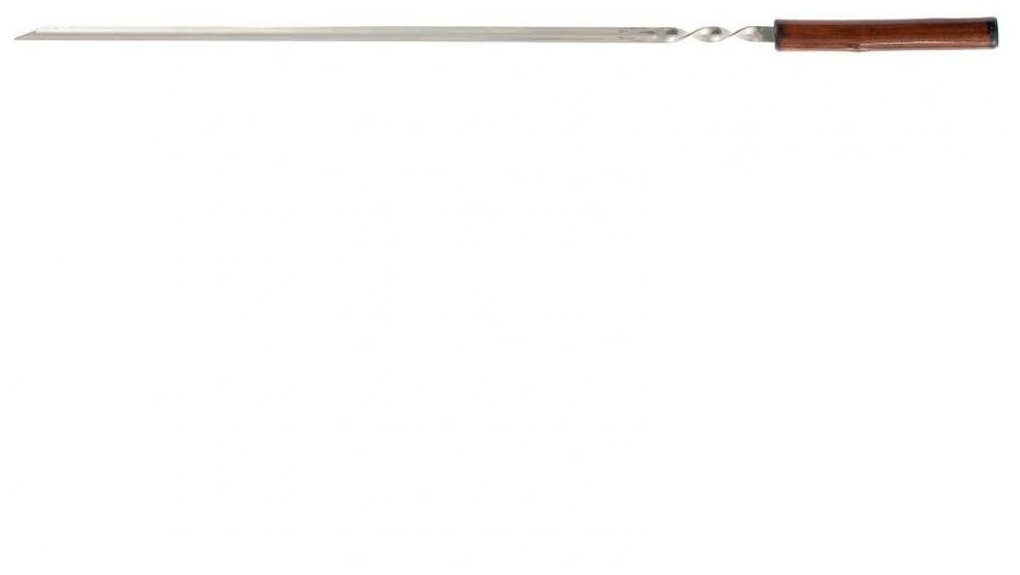 Шампур угловой, 650х12х1,5 мм, с цельной деревянной рукояткой, нерж. сталь, Camping// Palisad 69671 - фотография № 2