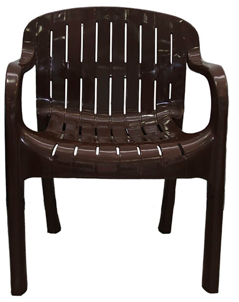 Кресло пластиковое Стандарт Пластик Летнее 81 x 48 x 61 см шоколадное - фотография № 2
