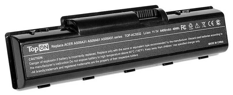 Аккумулятор TopON TOP-AC5532 11.1V 4400mAh PN: AS09A31 AS09A41 AS09A51 TOP-AC5532 - фото №2