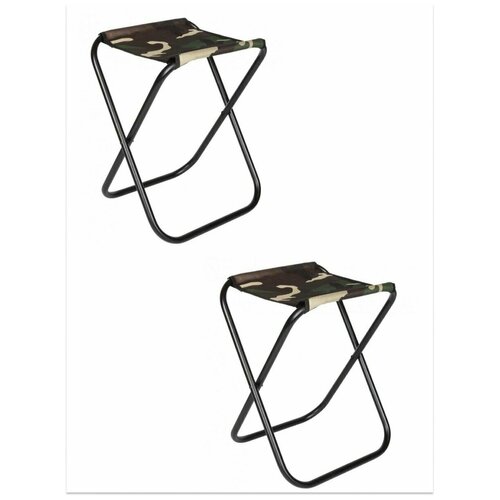 Табурет складной средний стальной 34x28x39,5 см - ST-02 Комплект 2шт