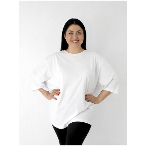 фото Футболка женская большого размера impresa, размер 68-70, цв. белый, 100% хлопок
